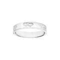 Alliances sur Artemare : Alliance ruban en argent 4mm grav&eacute;e 2 coeurs entrelac&eacute;s