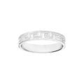 Alliance ruban en argent 4mm grav&eacute;e m&eacute;andres grecs