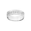 Alliance ruban en argent 6mm grav&eacute;e m&eacute;andres grecs Artemare