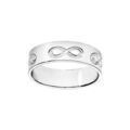 Alliance ruban en argent 6mm grav&eacute;e symboles infini