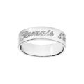 Alliances sur Artemare : Alliance ruban en argent rhodi&eacute; 6mm grav&eacute;e "Jamais l'un sans l'autre"