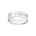 Alliance ruban en argent 6mm grav&eacute;e "Je t'aime" Artemare