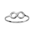 Bague en argent rhodi&eacute; avec symbole infini petit et lisse