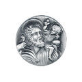 Plaque magn&eacute;tique en acier en forme de sceau Saint-Christophe - diam&egrave;tre 34mm Artemare