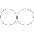 Cr&eacute;oles en argent rhodi&eacute; fantaisies stri&eacute; noir diam&egrave;tre 62mm