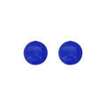 Boucles d'oreilles en argent boule de 6mm couleur bleu fonc&eacute; et fermoir poussette