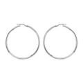 Cr&eacute;oles en argent ondul&eacute;es en 2mm et diam&egrave;tre 45mm Artemare