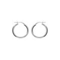 Boucles d'oreille sur Artemare : Cr&eacute;oles en Argent rhodi&eacute; fil lisse en 2mm et diam&egrave;tre 25mm