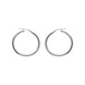 Boucles d'oreille sur Artemare : Cr&eacute;oles en Argent rhodi&eacute; fil lisse en 2mm et diam&egrave;tre 35mm fermoir clips