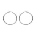 Boucles d'oreille sur Artemare : Cr&eacute;oles en argent rhodi&eacute; fil lisse en 3mm et diam&egrave;tre 45mm