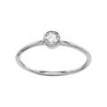 Bague en argent rhodi&eacute; petit oxyde rond blanc serti clos Artemare