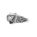 Chevali&egrave;re lion en argent petit mod&egrave;le avec oxyde noir entre les dents Artemare
