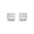 Boucles d'oreille sur Artemare : Boucles d'oreilles en argent rhodi&eacute; oxyde rond blanc de 8mm serti 4 griffes et fermoir poussette