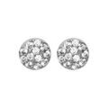 Boucles d'oreille sur Artemare : Boucles d'oreilles en argent rhodi&eacute; rond pav&eacute; d'oxydes blancs sertis et fermoir poussette