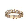 Bagues sur Artemare : Bague en plaqu&eacute; or avec rail d'oxydes blancs