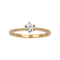Bagues sur Artemare : Bague en plaqu&eacute; or oxyde blanc solitaire serti 6 griffes