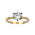 Bague en plaqu&eacute; or solitaire en oxyde blanc serti 6 griffes