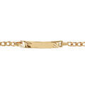 Gourmette pour b&eacute;b&eacute; en plaqu&eacute; or maille serr&eacute;e avec diamantage &eacute;toil&eacute; dans les coins - largeur 3mm et longueur 14cm + 2cm de rallonge