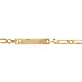 Gourmettes sur Artemare : Gourmette pour b&eacute;b&eacute; en plaqu&eacute; or maille 1+1 avec diamantage &eacute;toil&eacute; dans les coins - largeur 3mm et longueur 14cm + 2cm de rallonge