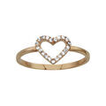 Bague en plaqu&eacute; or coeur ajour&eacute; en oxydes blancs sertis Artemare