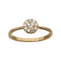 Bagues sur Artemare : Bague en plaqu&eacute; or petit rond pav&eacute; d'oxydes blancs sertis
