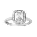 Bagues sur Artemare : Bague en argent rhodi&eacute; gros oxyde blanc au centre et tour en oxydes blancs micro-sertis