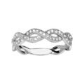 Bagues sur Artemare : Bague en argent rhodi&eacute; torsade lache orn&eacute;e d'oxydes blancs sertis