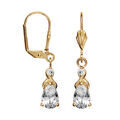Boucles d'oreille sur Artemare : Boucles d'oreilles pendantes en plaqu&eacute; or oxyde blanc en forme de goutte et fermoir dormeuse