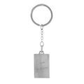 Porte-clef en acier satin&eacute; avec plaque G.I. rectangulaire grav&eacute;e "Papa je t'aime" - dimensions 21mm X 33mm Artemare