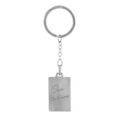 Porte-clef en acier satin&eacute; avec plaque G.I. rectangulaire grav&eacute;e "Papa on t'aime" - dimensions 21mm X 33mm