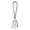 Porte-clef en argent plaque G.I. d&eacute;coup&eacute;e d&eacute;tour&eacute;e sur mesure