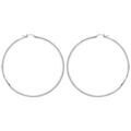 Boucles d'oreille sur Artemare : Cr&eacute;oles en acier fil lisse 74 mm et fermoir crochet