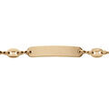 Gourmette en plaqu&eacute; or maille grains de caf&eacute; largeur 6mm et longueur 18cm Artemare