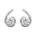 Boucles d'oreille sur Artemare : Boucles d'oreilles en argent rhodi&eacute; spirale avec oxyde blanc au milieu et fermoir poussette