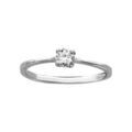 Bagues sur Artemare : Bague en argent rhodi&eacute; avec petit oxyde blanc solitaire sertis 4 griffes