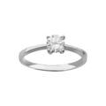 Bagues sur Artemare : Alliance en argent rhodi&eacute; avec oxyde blanc solitaire sertis 4 griffes