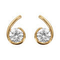 Boucles d'oreille sur Artemare : Boucles d'oreilles en plaqu&eacute; or spirale avec oxyde blanc au milieu et fermoir poussette