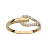Bague en plaqu&eacute; or tour ferm&eacute; par une boucle en oxydes blancs sertis