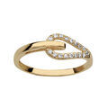 Bagues sur Artemare : Bague en plaqu&eacute; or tour ferm&eacute; par une boucle en oxydes blancs sertis