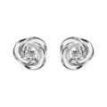 Boucles d'oreille sur Artemare : Boucles d'oreilles tige argent rhodi&eacute; rosace avec oxyde blanc 6mm
