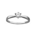 Alliance en argent rhodi&eacute; avec oxyde blanc solitaire sertis 6 griffes