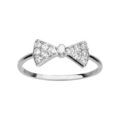 Bague en argent rhodi&eacute; noeud papillon en oxydes blancs sertis Artemare