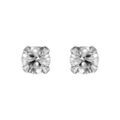 Boucles d'oreille sur Artemare : Boucles d'oreilles en acier oxyde rond blanc serti 4 griffes et fermoir poussette