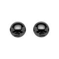 Boucles d'oreille sur Artemare : Boucles d'oreilles en argent rhodi&eacute; boule en c&eacute;ramique noire de 8mm et fermoir poussette