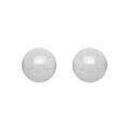 Boucles d'oreille sur Artemare : Boucles d'oreilles en argent rhodi&eacute; boule en c&eacute;ramique blanche de 8mm et fermoir poussette