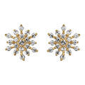 Boucles d'oreille sur Artemare : Boucles d'oreilles en plaqu&eacute; or &eacute;toile 12 branches orn&eacute;es d'oxydes blancs sertis et fermoir poussette