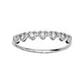 Bagues sur Artemare : Bague en argent rhodi&eacute; demi-tour en coeurs faits d'oxydes blancs sertis
