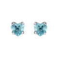 Boucles d'oreille sur Artemare : Boucles d'oreilles en acier oxyde bleu ciel forme de coeur et fermoir poussette