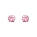 Boucles d'oreille sur Artemare : Boucles d'oreilles en acier oxyde rose forme de fleur et fermoir poussette