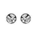 Boucles d'oreille sur Artemare : Boucles d'oreilles en acier oxyde blanc de 4mm serti clos et fermoir poussette